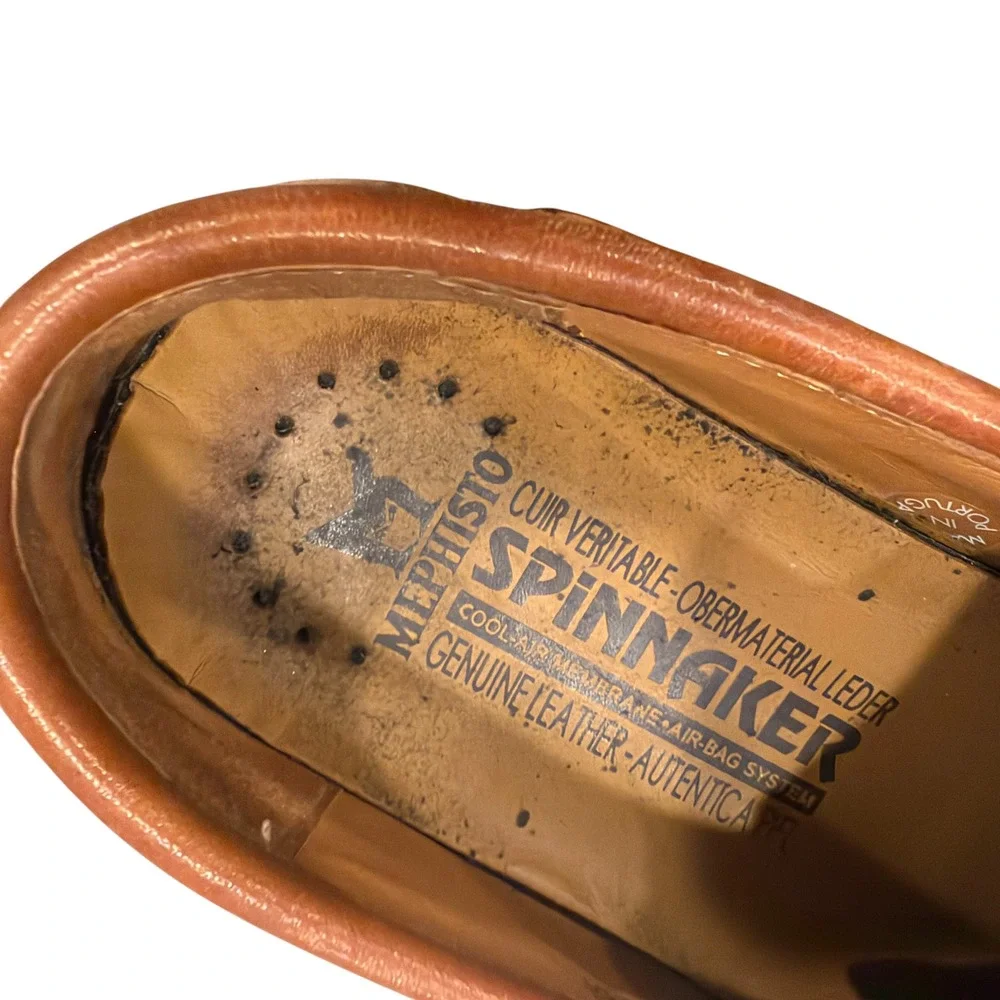 Mephisto Hurrikan Spinnaker Lined Boat Shoes Men 10 Brown Leather Air Bag System